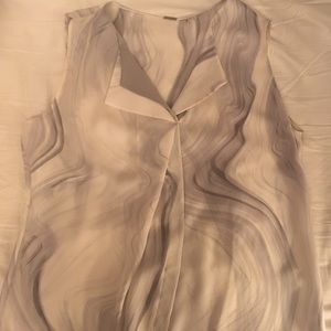 Elie Tahari marble silk sleeveless blouse-sz L